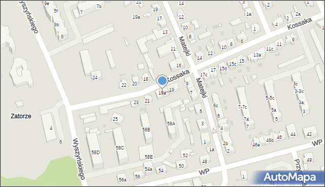 Nowa Sól, Kossaka, 19a, mapa Nowa Sól