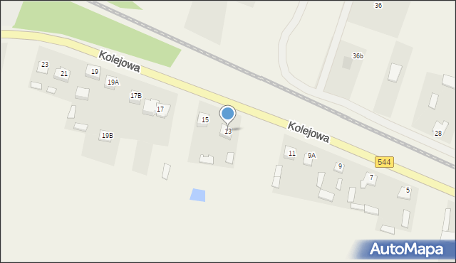 Nowa Wieś, Kolejowa, 13, mapa Nowa Wieś