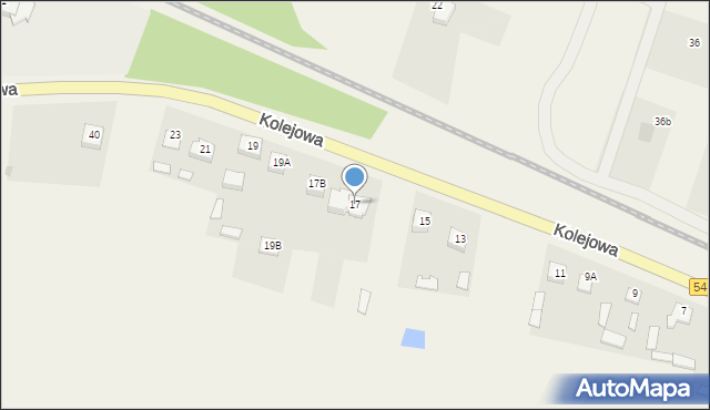 Nowa Wieś, Kolejowa, 17, mapa Nowa Wieś