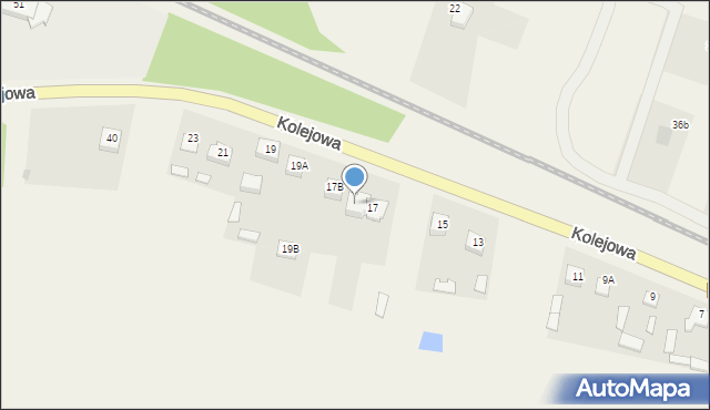Nowa Wieś, Kolejowa, 17A, mapa Nowa Wieś