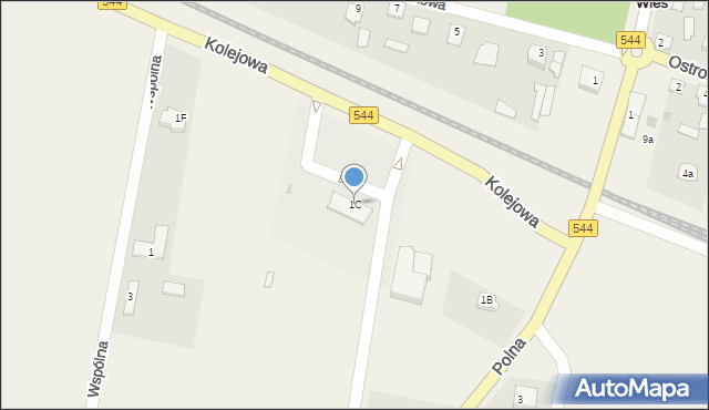 Nowa Wieś, Kolejowa, 1C, mapa Nowa Wieś