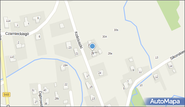 Nowa Wieś, Kościuszki Tadeusza, gen., 28, mapa Nowa Wieś