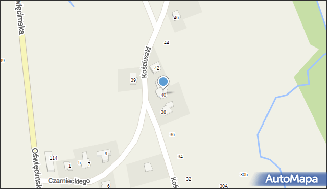 Nowa Wieś, Kościuszki Tadeusza, gen., 40, mapa Nowa Wieś