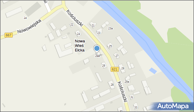 Nowa Wieś Ełcka, Kościuszki Tadeusza, gen., 24a, mapa Nowa Wieś Ełcka