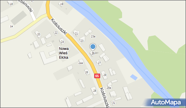 Nowa Wieś Ełcka, Kościuszki Tadeusza, gen., 25, mapa Nowa Wieś Ełcka