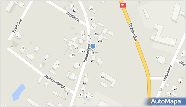 Nowe, Komierowskiego, gen., 18, mapa Nowe