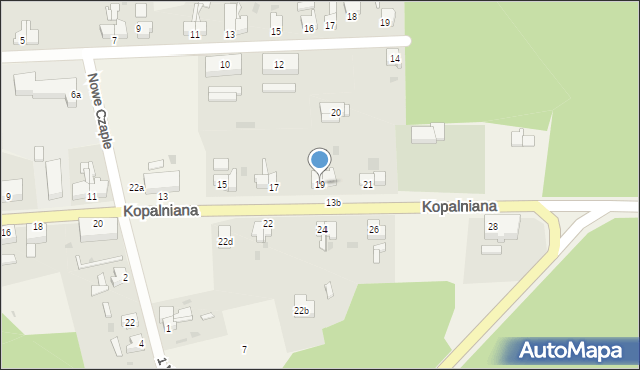 Nowe Czaple, Kopalniana, 19, mapa Nowe Czaple