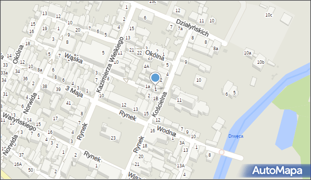 Nowe Miasto Lubawskie, Kościelna, 1, mapa Nowe Miasto Lubawskie