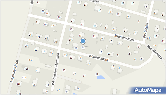 Nowe Proboszczewice, Konopnickiej Marii, 14, mapa Nowe Proboszczewice