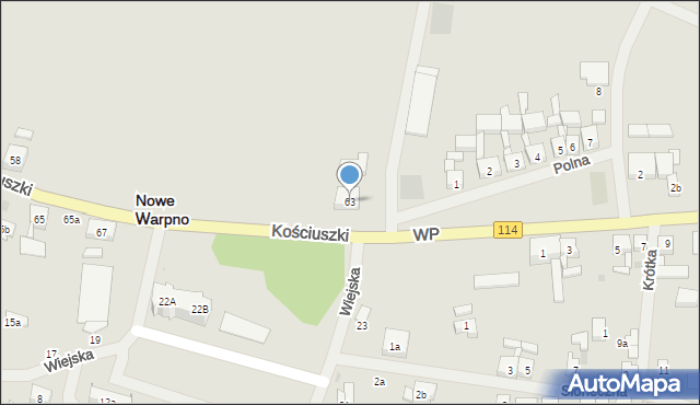 Nowe Warpno, Kościuszki Tadeusza, gen., 63, mapa Nowe Warpno