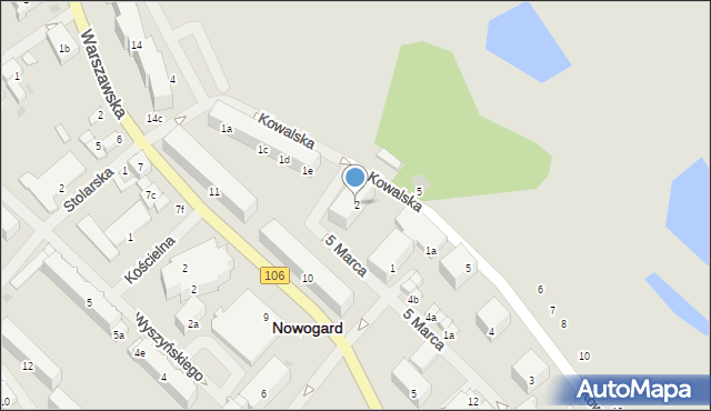 Nowogard, Kowalska, 2, mapa Nowogard