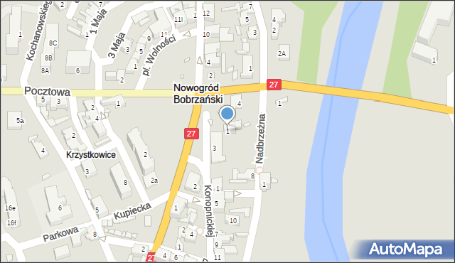 Nowogród Bobrzański, Konopnickiej Marii, 1, mapa Nowogród Bobrzański