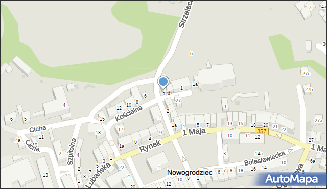 Nowogrodziec, Kościelna, 2, mapa Nowogrodziec