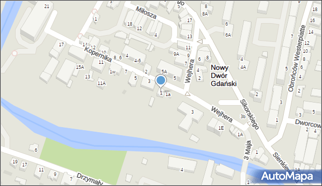 Nowy Dwór Gdański, Kopernika Mikołaja, 1, mapa Nowy Dwór Gdański