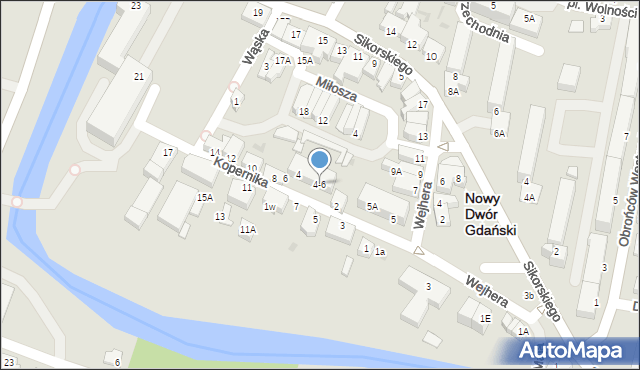 Nowy Dwór Gdański, Kopernika Mikołaja, 4-6, mapa Nowy Dwór Gdański