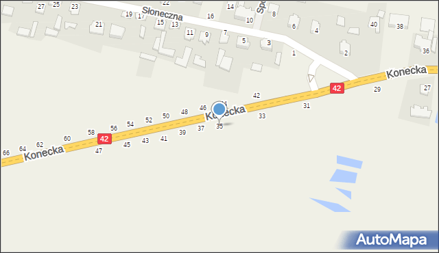 Nowy Kazanów, Konecka, 35, mapa Nowy Kazanów