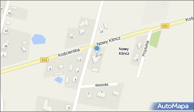 Nowy Klincz, Kościerska, 10, mapa Nowy Klincz