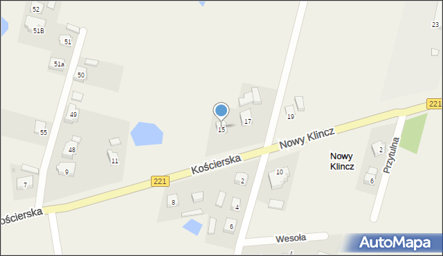 Nowy Klincz, Kościerska, 15, mapa Nowy Klincz