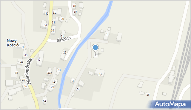 Nowy Kościół, Kolejowa, 2, mapa Nowy Kościół