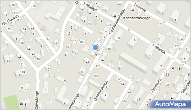 Nowy Sącz, Kochanowskiego Jana, 15, mapa Nowego Sącza