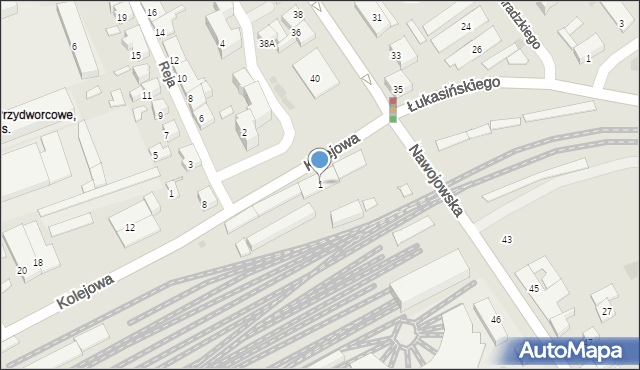 Nowy Sącz, Kolejowa, 1, mapa Nowego Sącza