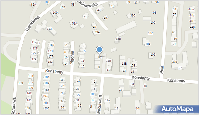 Nowy Sącz, Konstanty Bogusławy Agaty, 9C, mapa Nowego Sącza