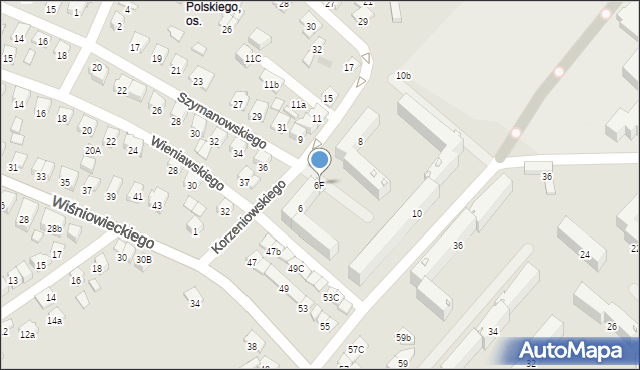 Nowy Sącz, Korzeniowskiego Józefa Konrada, 6F, mapa Nowego Sącza