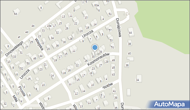 Nowy Sącz, Kosmonautów, 32, mapa Nowego Sącza