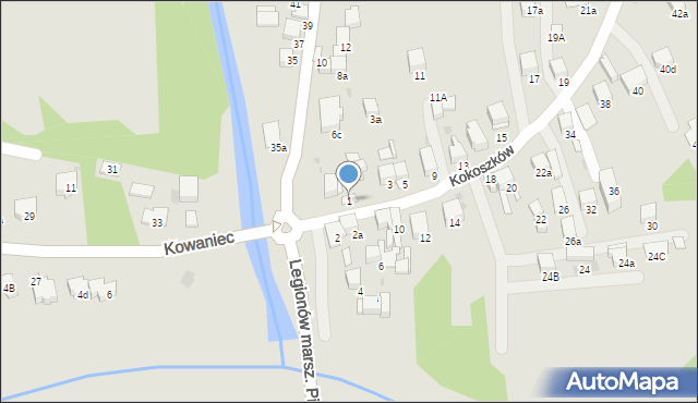 Nowy Targ, Kokoszków, 1, mapa Nowego Targu