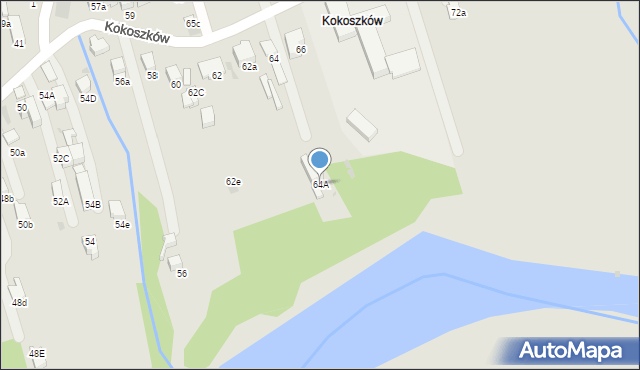 Nowy Targ, Kokoszków, 64A, mapa Nowego Targu