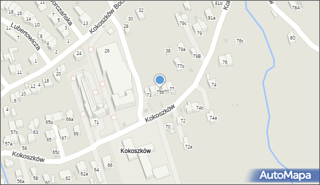 Nowy Targ, Kokoszków, 73b, mapa Nowego Targu