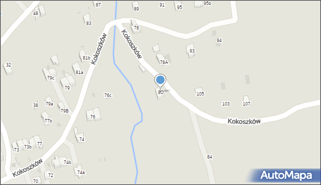 Nowy Targ, Kokoszków, 80, mapa Nowego Targu