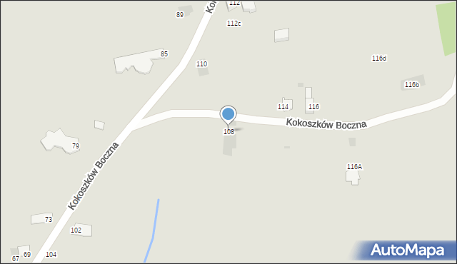 Nowy Targ, Kokoszków Boczna, 108, mapa Nowego Targu