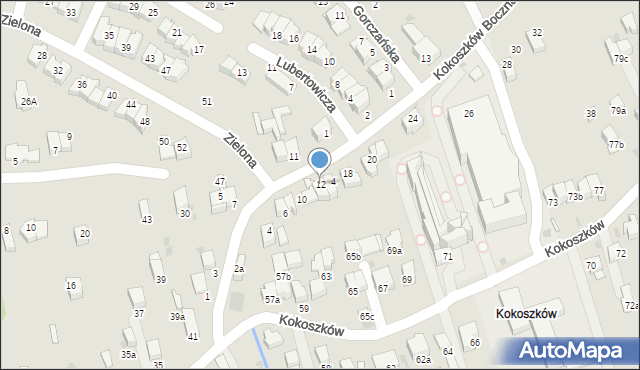 Nowy Targ, Kokoszków Boczna, 12, mapa Nowego Targu