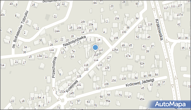 Nowy Targ, Kolejowa, 112, mapa Nowego Targu