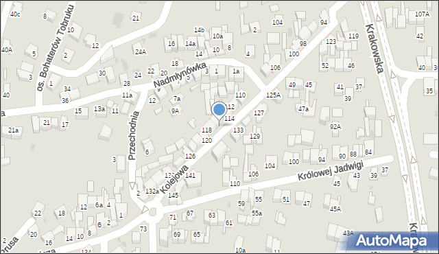 Nowy Targ, Kolejowa, 116, mapa Nowego Targu