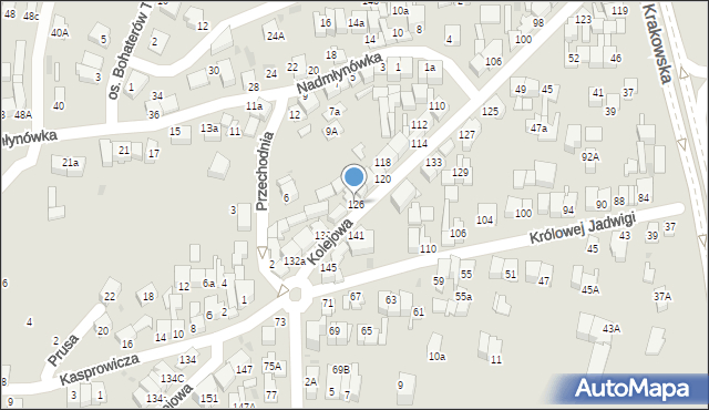 Nowy Targ, Kolejowa, 126, mapa Nowego Targu