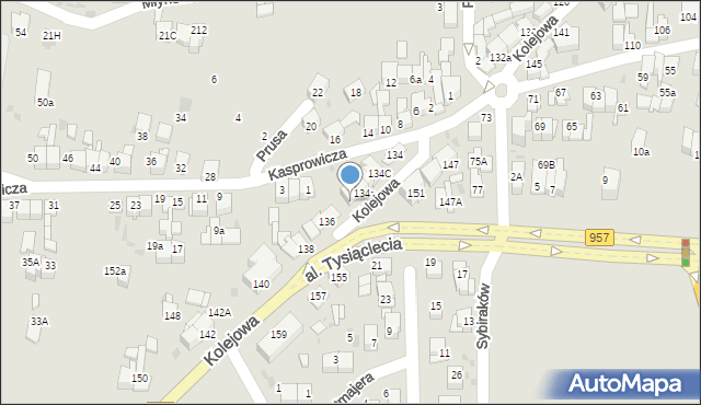 Nowy Targ, Kolejowa, 136a, mapa Nowego Targu