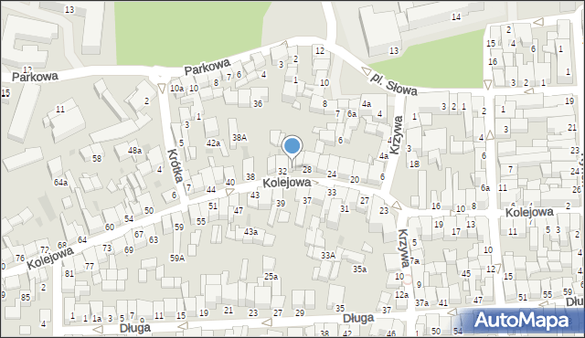 Nowy Targ, Kolejowa, 30A, mapa Nowego Targu