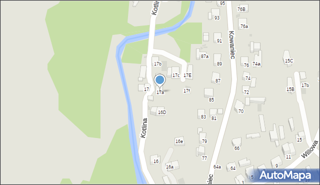 Nowy Targ, Kotlina, 17a, mapa Nowego Targu