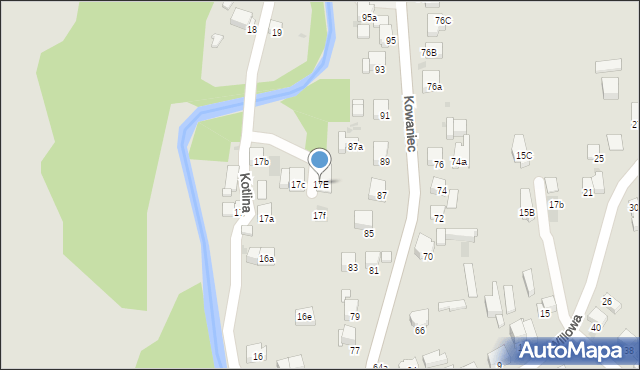 Nowy Targ, Kotlina, 17E, mapa Nowego Targu