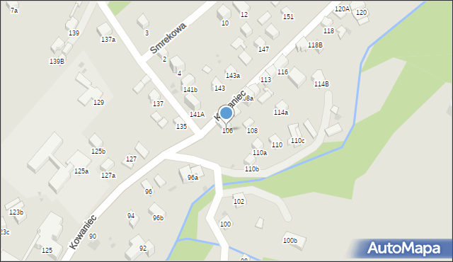 Nowy Targ, Kowaniec, 106, mapa Nowego Targu