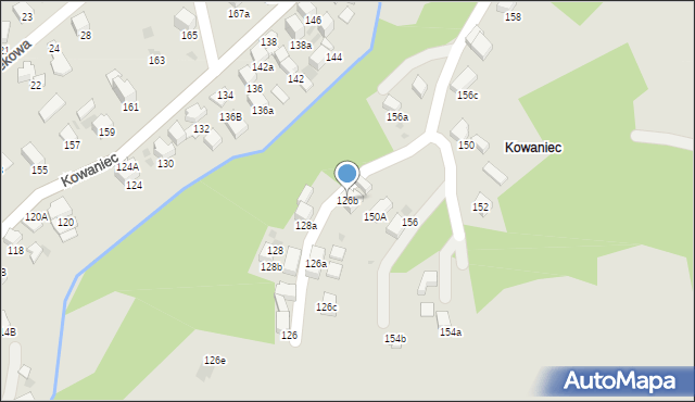 Nowy Targ, Kowaniec, 126b, mapa Nowego Targu