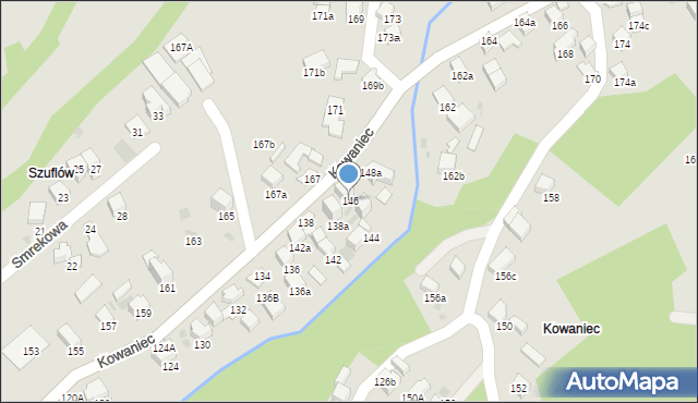 Nowy Targ, Kowaniec, 146, mapa Nowego Targu