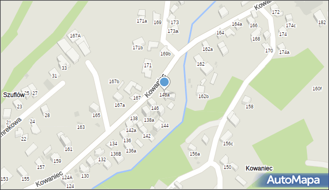 Nowy Targ, Kowaniec, 148a, mapa Nowego Targu