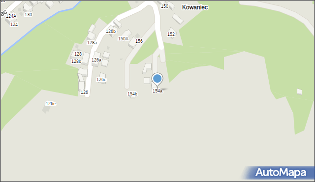 Nowy Targ, Kowaniec, 154a, mapa Nowego Targu
