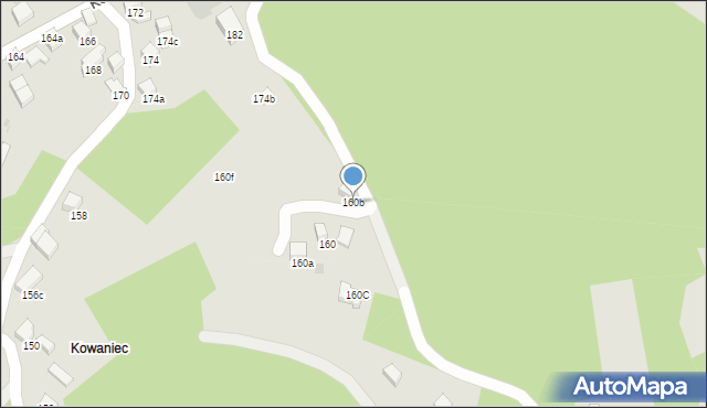 Nowy Targ, Kowaniec, 160b, mapa Nowego Targu