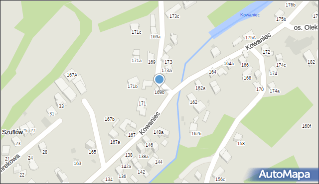 Nowy Targ, Kowaniec, 169b, mapa Nowego Targu