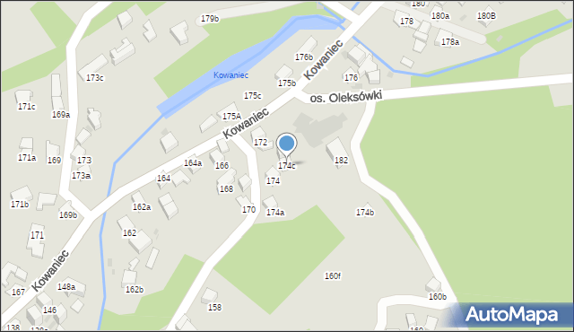 Nowy Targ, Kowaniec, 174c, mapa Nowego Targu