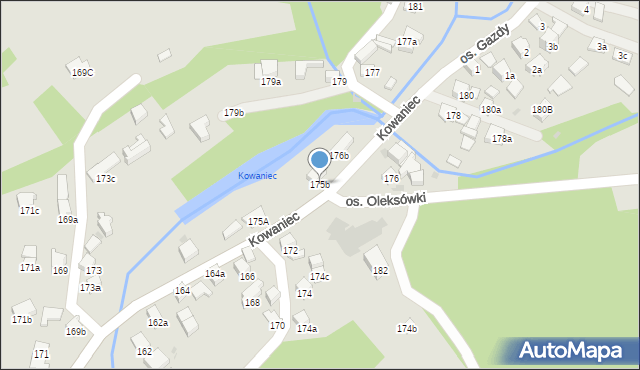 Nowy Targ, Kowaniec, 175b, mapa Nowego Targu